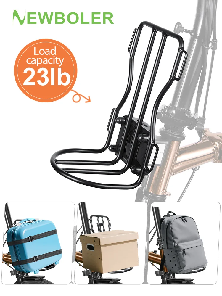 AliExpress NEWBOLER Metal Front Rack for Brompton Bike Bag Front Lightweight Shelf Luggage Rack Bicycle Accessories