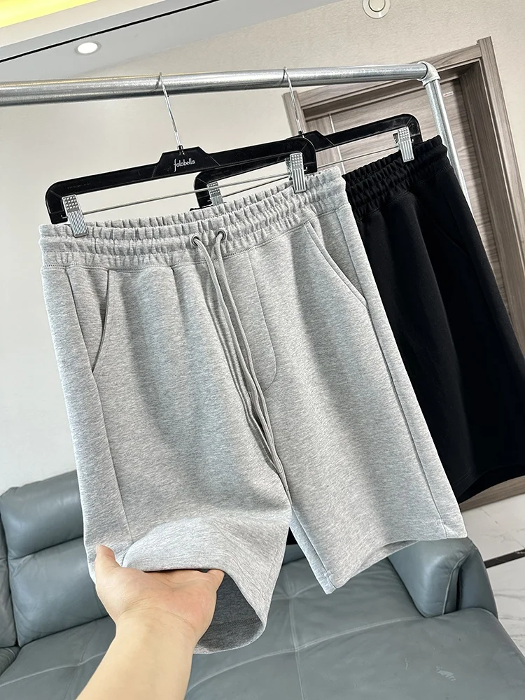 

Мужские повседневные спортивные шорты из легкой ткани, длиной до колена, с эластичным поясом, прямого кроя, летние, базовые, однотонные