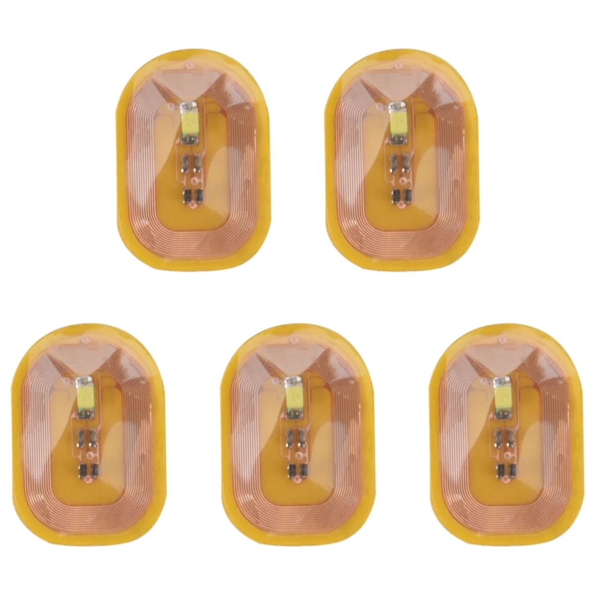 A07I 5 stuks NFC Flash nagelsticker LED blote chip intelligente lichtgevende nagellamp nagelstickerverbetering, wit licht