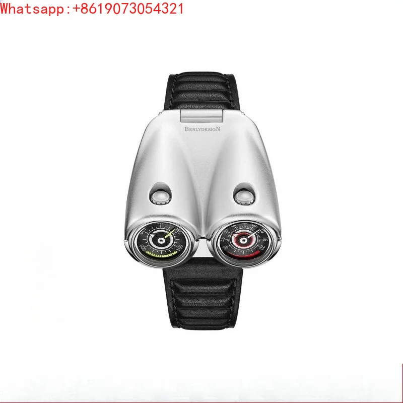 

The Great Qin Empire Driver Watch Men's Millennium Retro Wind Double Display Design Engine Personality Trendy Cool Watch