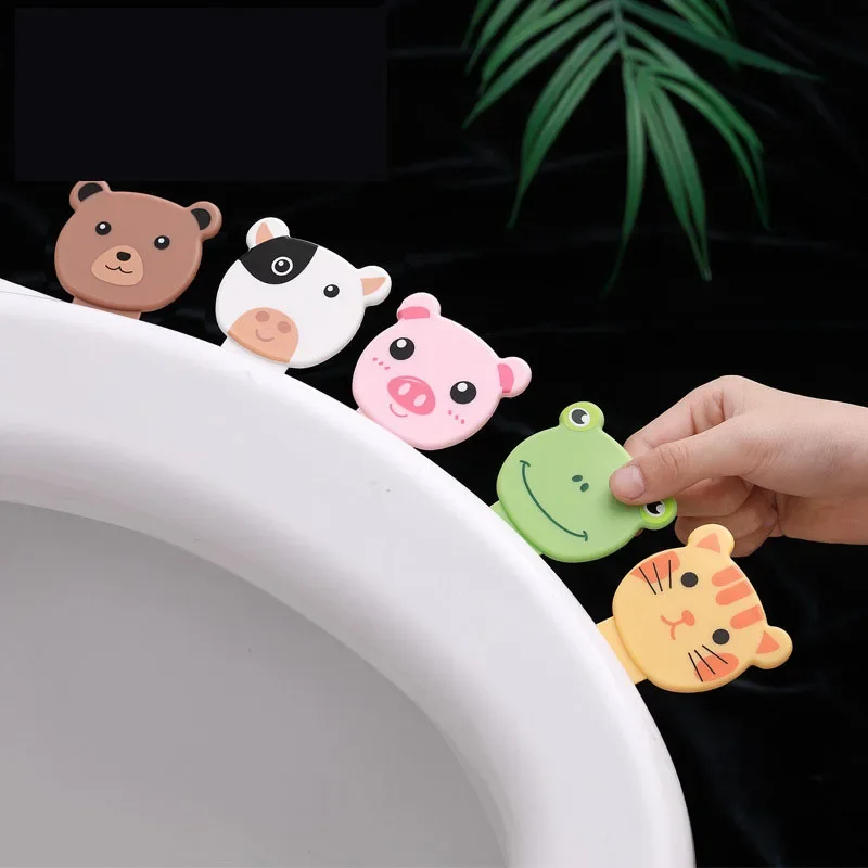 Portable Cartoon Toilet Seat Lifter Toilet Lifting Device Avoid Touching Toilet Lid Handle WC Accessories