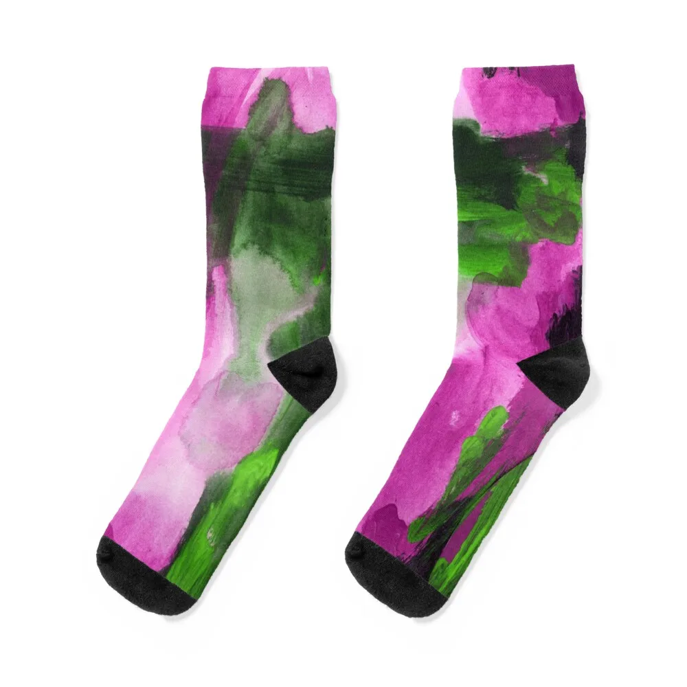 

Abstract Window Purple and Apple Green Socks gym moving stockings FASHION cartoon Socks For Girls Men's