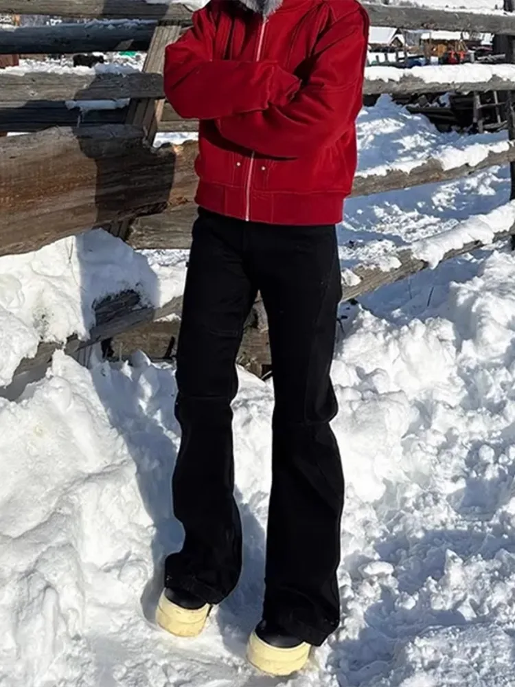 

Джинсы с прямыми штанинами Bla Fce на подкладке, мужские брюки American High Street Sle Cleanfit Bootcut, молодежные трендовые хлопковые брюки...