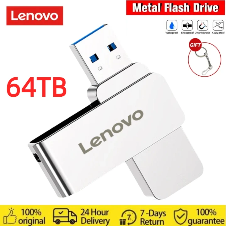 

Lenovo 64TB USB3.0 Flash Drive U Flash Disk Type-C Interface High Speed 2T Memoria USB Drive 16T 8T Metal Pendrive Memoria Stick