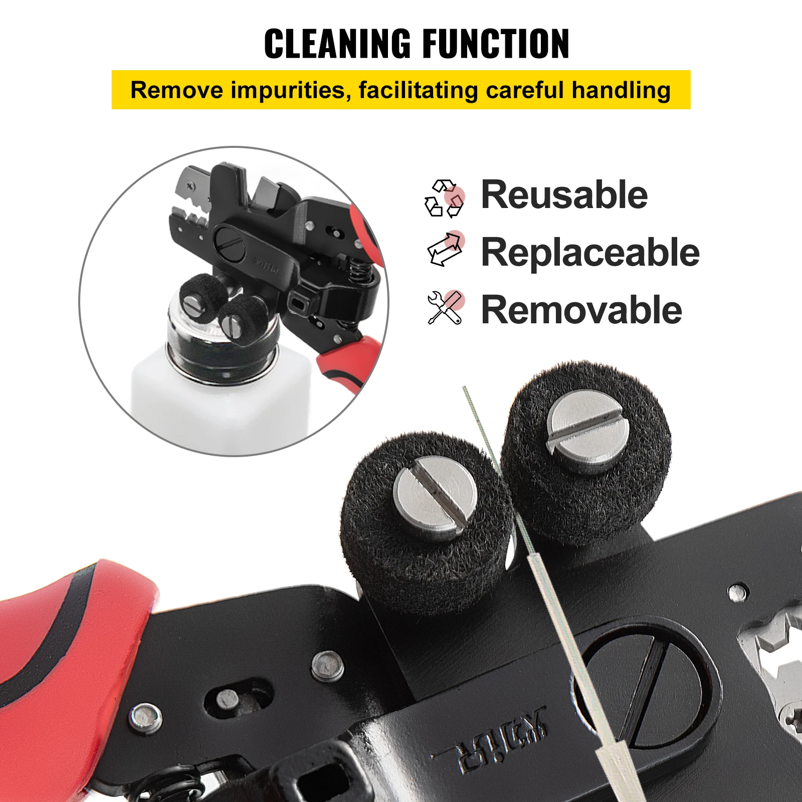 VEVOR 4 in1 spelafili in fibra ottica con 3 fori Miller Clamp Wire cutter pinze spelafili strumento professionale per reti in fibra FTTH