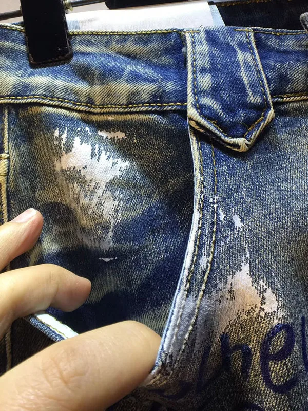 Europe Station 2025 Summer New Letter Graffiti Painted High Waist Slimming Stretch Denim Skirt Short Skirt Women's Skirt