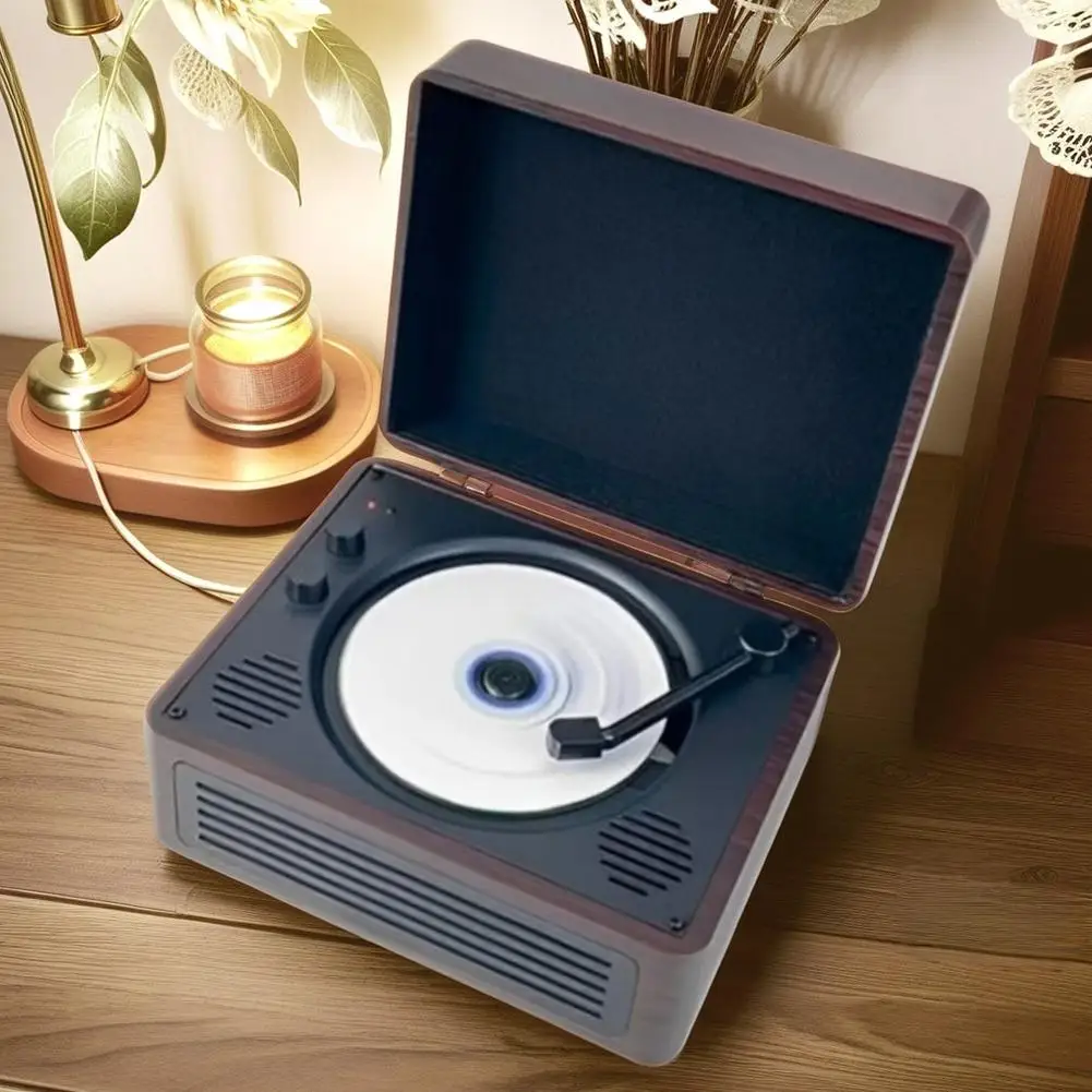 Retro CD Player HIFI High-quality Bluetooth Speaker Trendy Vinyl Album CD Player Disc Record Player