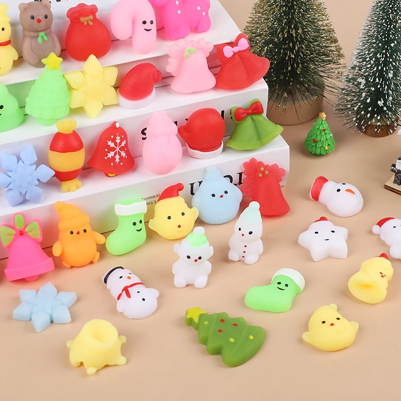 

10-50Pcs Christmas Soft Squishy Toy Kids Favors Fidget Stress Relief Sensory Toys Gift 2026 New Year Party Goodie Bag Stuffers