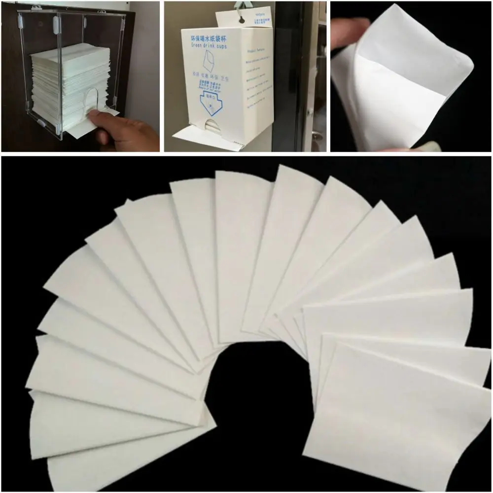 

500Pcs Envelope Style Disposable Paper Cups Thickened Dustproof Drinking Water Paper Bag Mini with Cup Holder