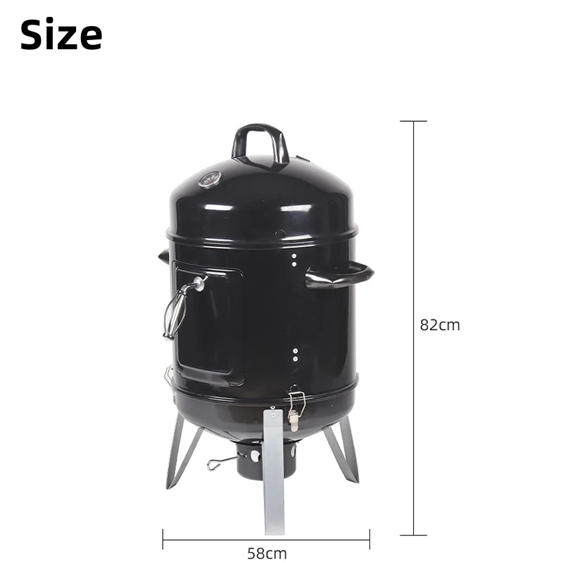 16-inch BBQ smoker high temperature resistant enamel 2-in-1 charcoal barbecue outdoor garden barbecue grills