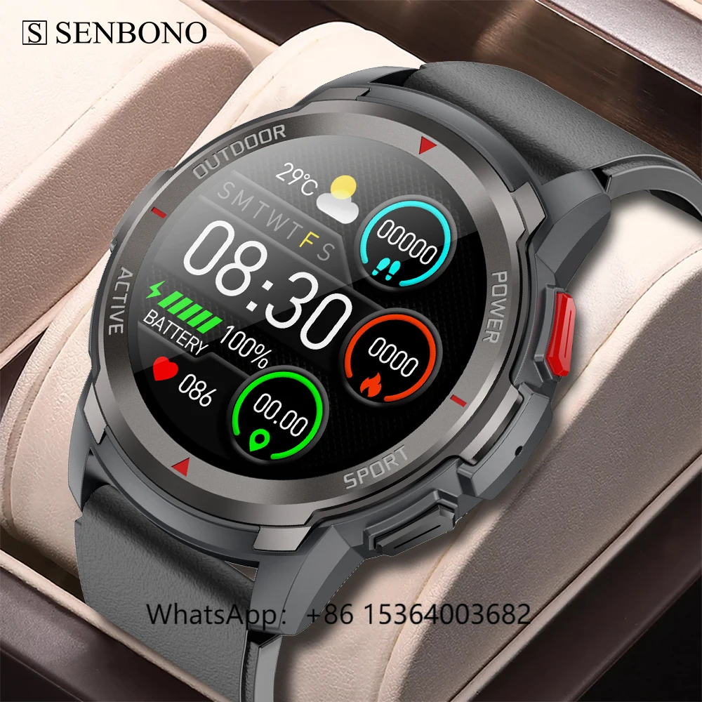 

TJXL-SENBONO MAX10 Sports Smart Watch Sports Men Women 1.32inch 360*360 Answer Call Heart Rate Waterproof Smartwatch Men Sports