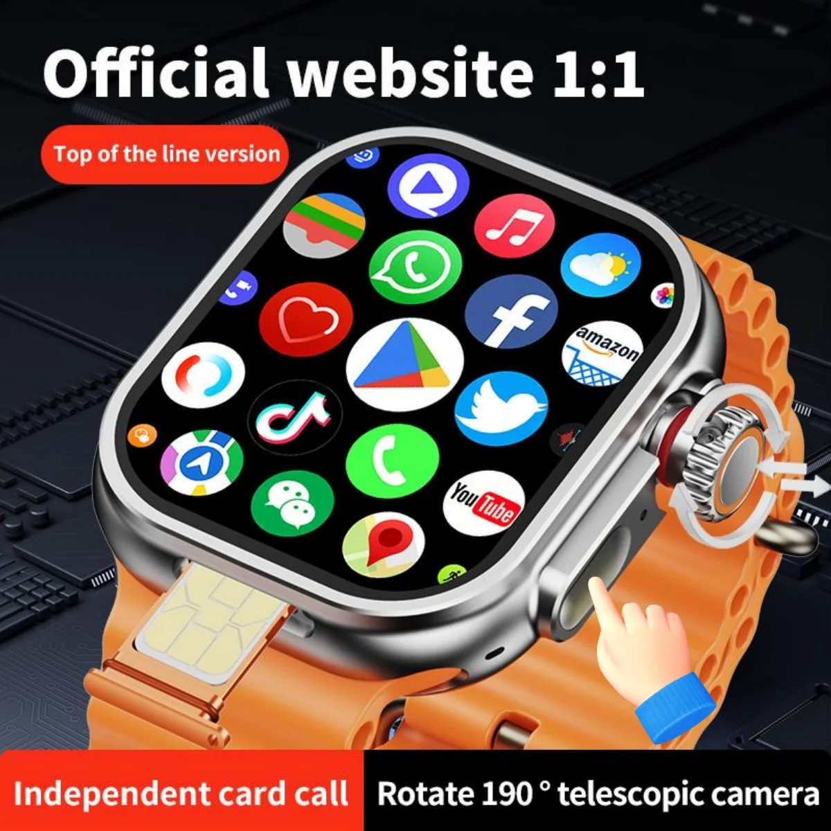 

S11 Ultra Smart Watch 2.26 inch Amoled 490*580 Smartwatch With 4G 5G LTE Sim Card Touch encoder GPS precise position 2000Mah