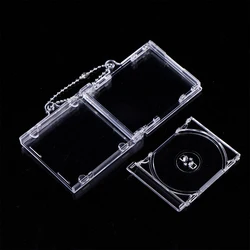 1pcs Blank Mini CD Case Keychain for DIY Keychains without NFC Smart Backpack Hanging Decor Chain/Clip