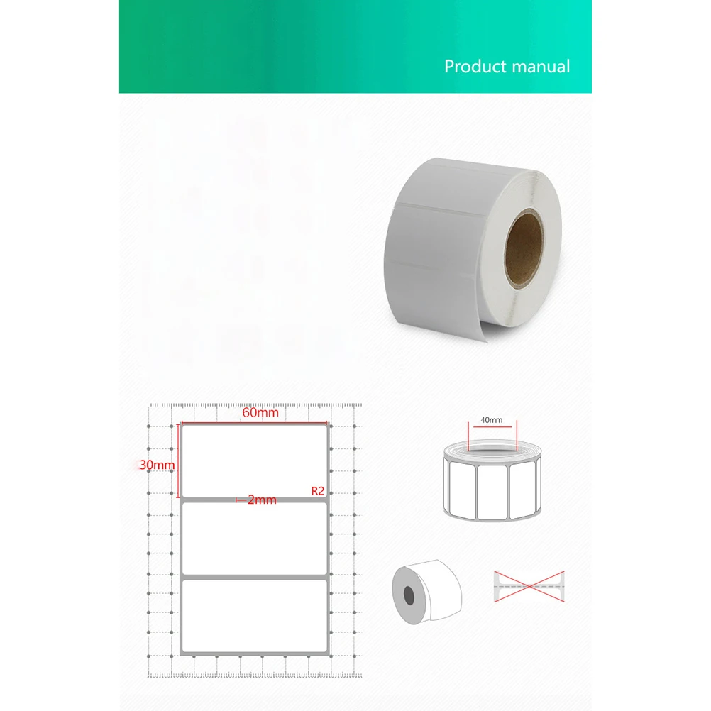 

1000 Pcs Barcode Labels Blank White Thermal Heat Sensitive Printer Sheets Perfect Size for Projects File Folder Address Shipping