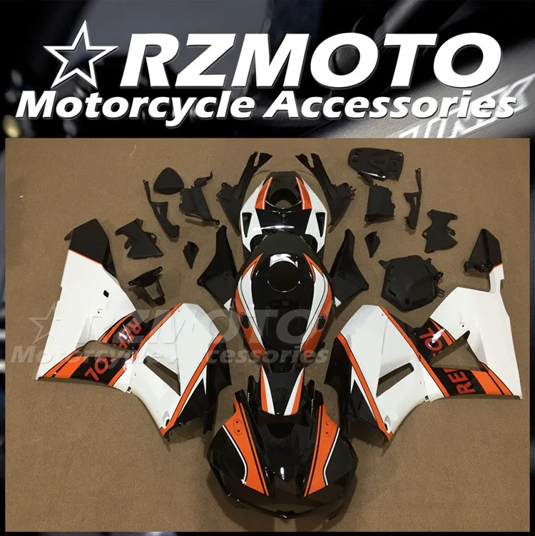 

4 подарка, новинка, яркий комплект из АБС-пластика, подходит для HONDA CBR600RR F5 2013 2014 2015 2016 2017 2018 2019, кузов оранжевого и белого цвета на заказ