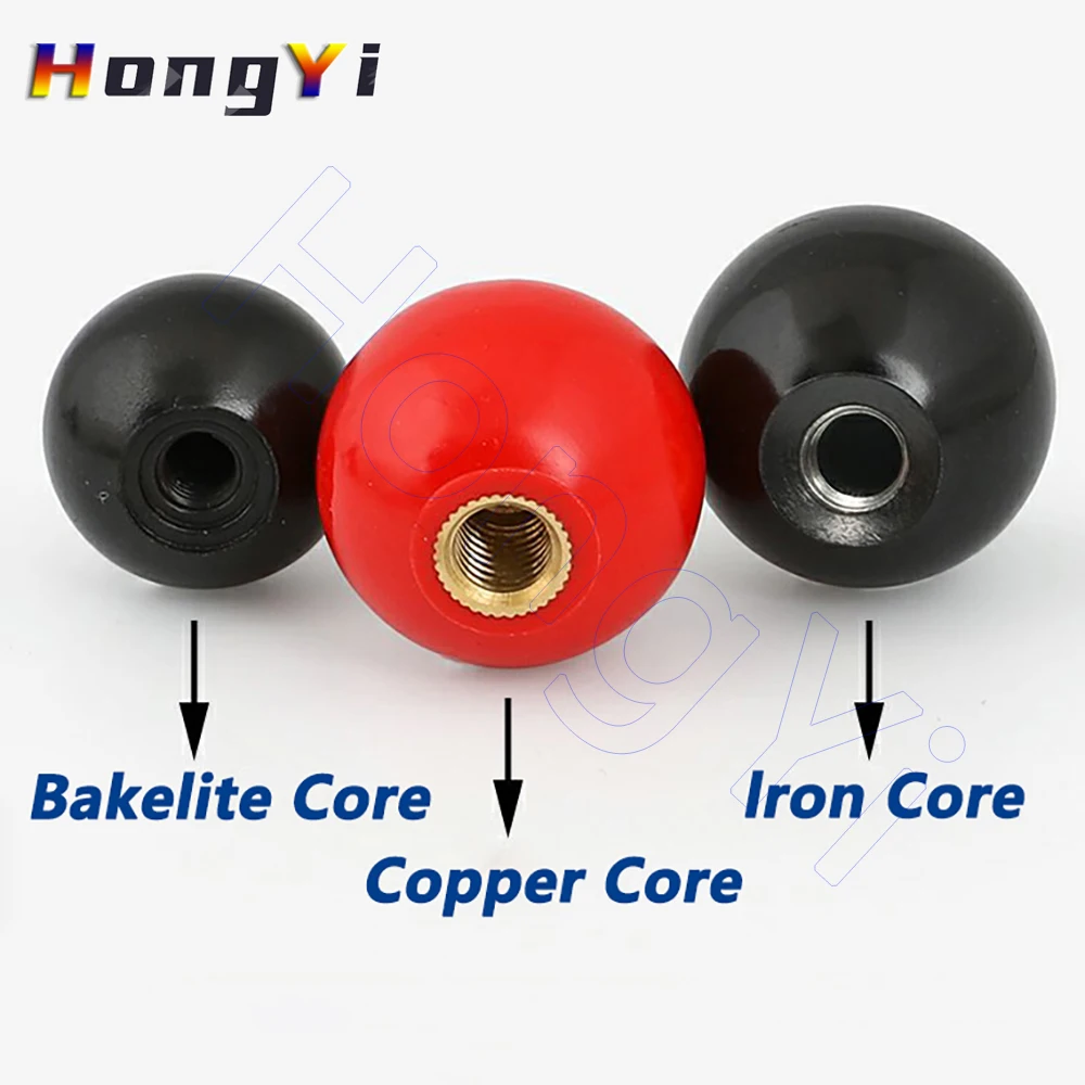 M4-M16 Bakelite Ball Knobs Black Red Round Ball Handle Grip for Furniture Machine Tool Replacement