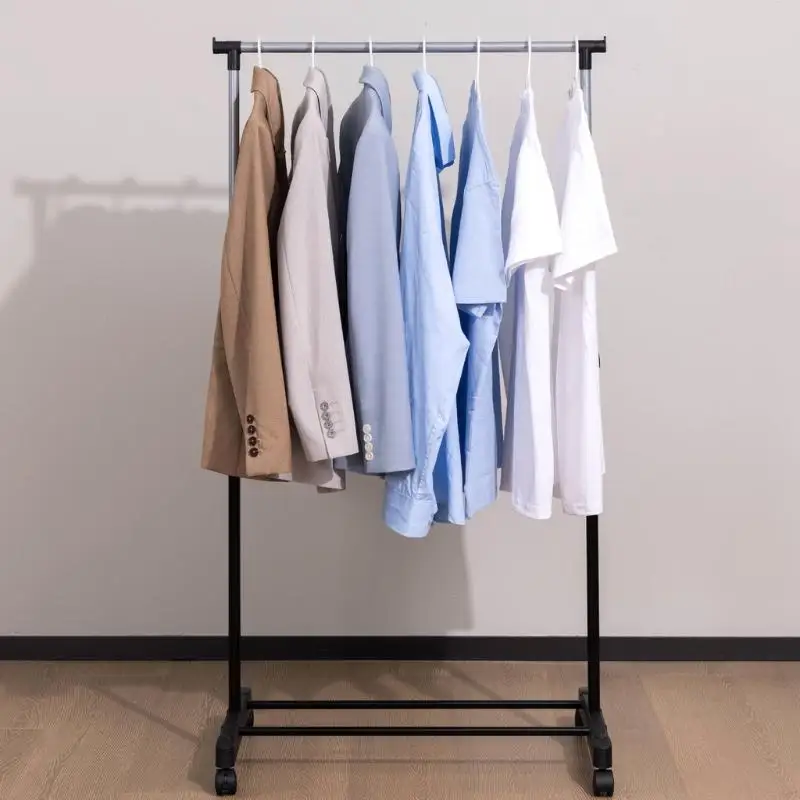 Hot Sale Bedroom Clothes Drying Rack Household Living Room Clothes Storage Rack Wear-Resistant Single Bar Clothes Rack