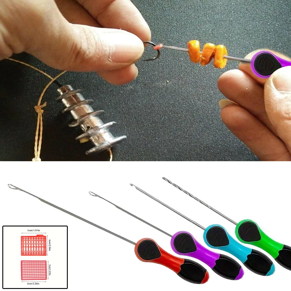 

1 Set Fishing Boilie Lures Drill Stringer Needle Hair Bait Stopper Clips Threading Tool Set Carp Fish Tackle Tool Accessories