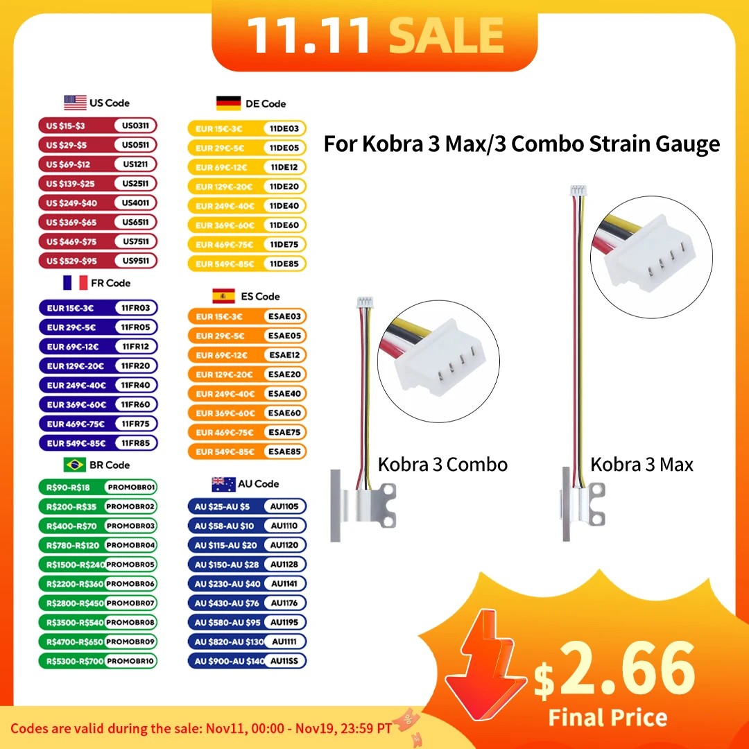 Toaiot ひずみゲージ Anycubic Kobra 3 最大 Kobra 3 コンボ高品質センサーひずみゲージ金属 3D プリンタアクセサリー