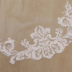 Elegante weiße/Elfenbein -Hochzeit 3 m langer Schleier mit Wellblecher Matilla Hochzeit Kathedrale Hochzeitszubehör Veu de Bridal 12 Hauptverkäufe Mantilha - №3
