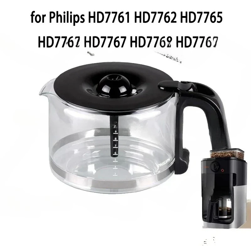 Para cafetera jarra de vidrio para Philips HD7761 HD7762 HD7765 HD7766 HD7767 HD7768 HD7769 repuesto para cafetera