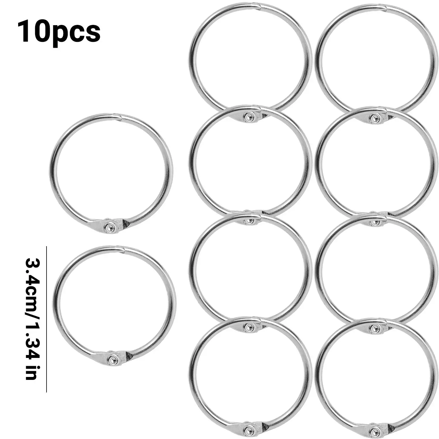 10pcs Multifunctional Loose-leaf Notebook Metal Binder Rings