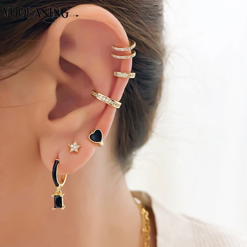 

Серьги-кольца из стерлингового серебра 925 пробы, легкие игольчатые серьги премиум-класса, роскошные серьги-кольца, классические серьги с черным цирконом для женщин, ювелирные изделия