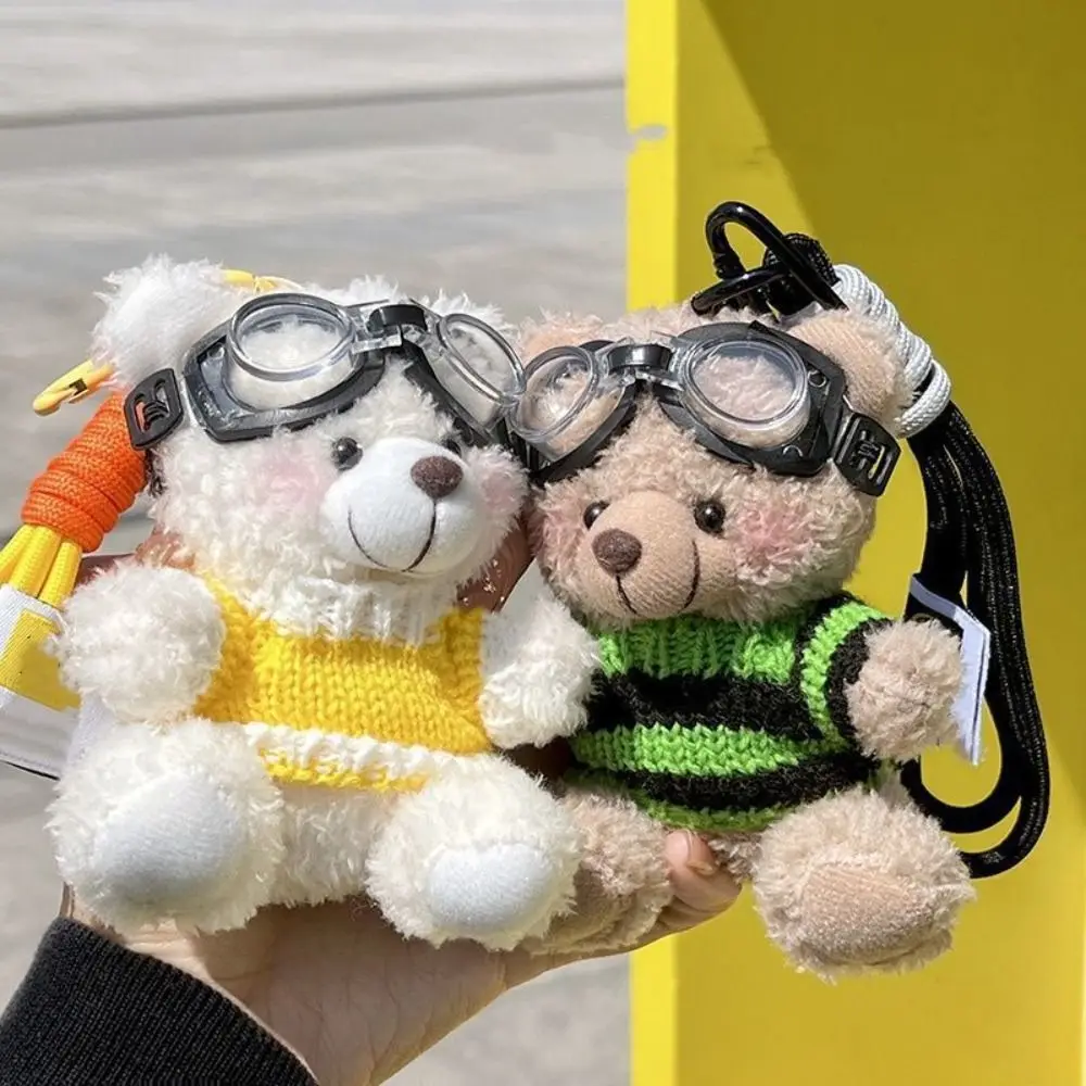 

Stuffed Animal Pilot Bear Keychain Creative Key Chain Decoration Plush Key Ring Cartoon Plush Doll Women Girls