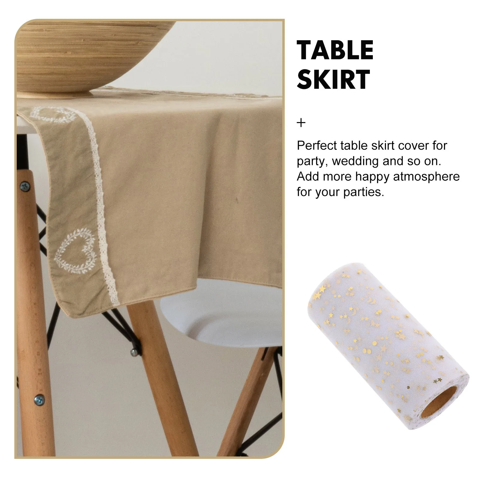 

Sequins Tutu 2280X15Cm White Gauze Cover For Wedding Party Decor Skirts Gauze Table Skirt Party Table Skirt