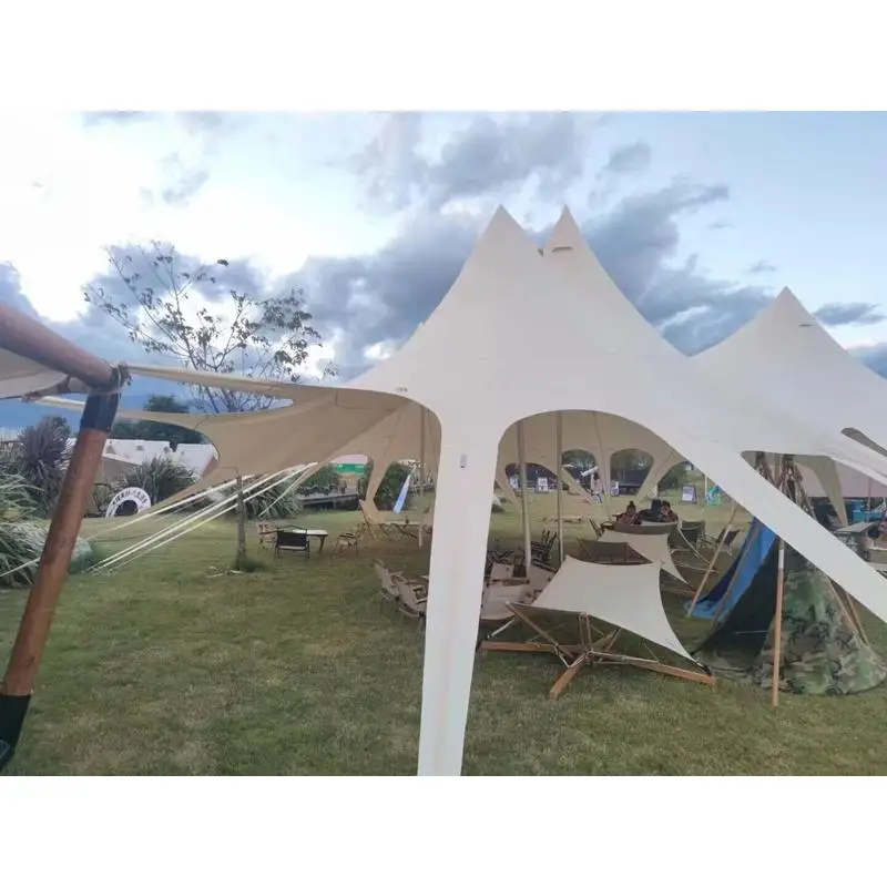 قماش قماش محمول مقاوم للماء للتخييم في الهواء الطلق، غطاء مطر متعدد الوظائف ومأوى، كبير 289 ㎡   حقيبة الظهر بحجم الأسرة