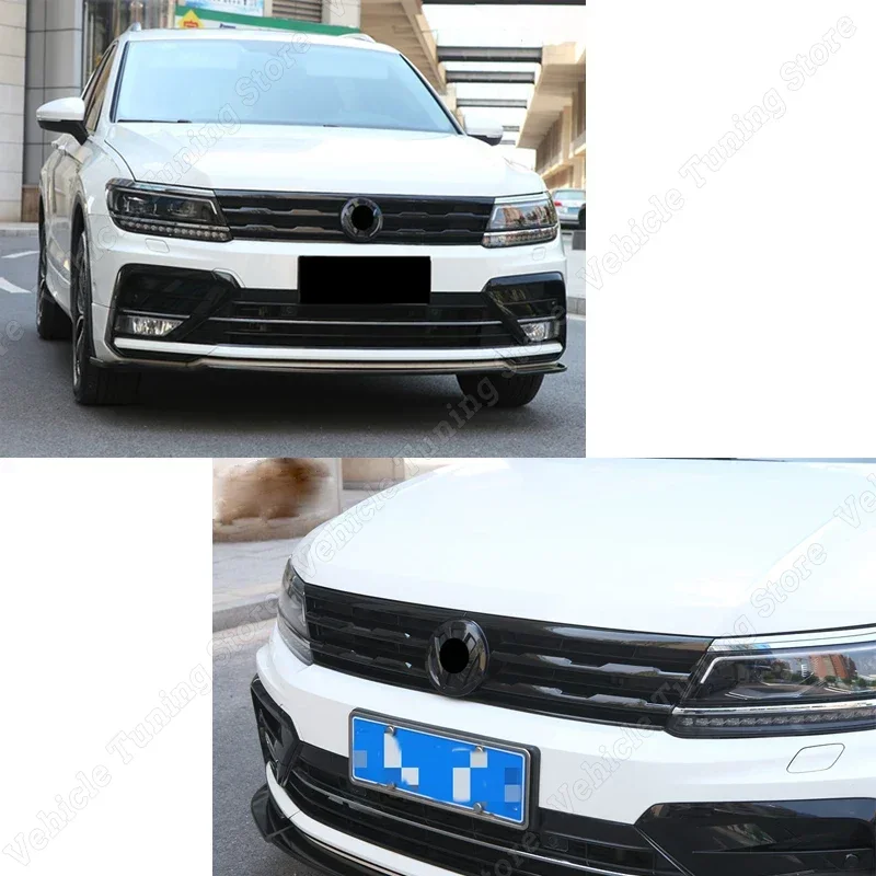 6 Stuks Auto Voorbumper Mesh Center Grille Grill Molding Strips Cover Trim Voor Vw Tiguan MK2 2017 2018 2019 2020 2021 Body Kits