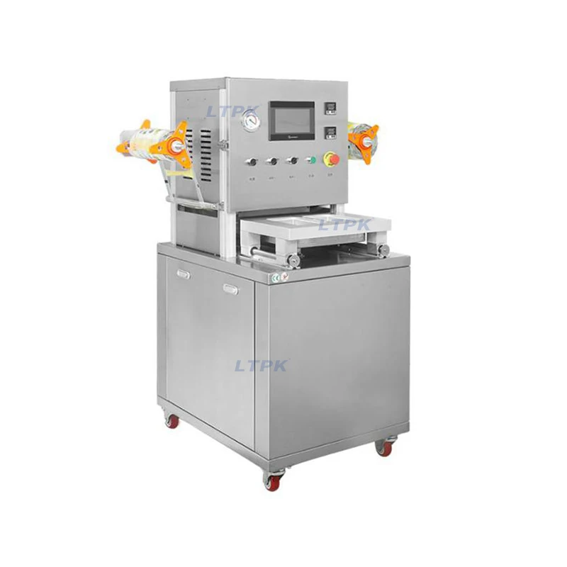 Automatic Vacuum Packing Machine Plastic Juice Lunch Box Food Vegetable Box Heating Sealing