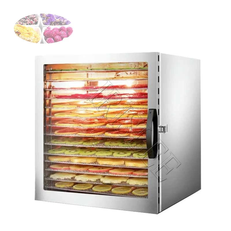 مجفف تجاري للخضراوات والفواكه 10 طبقات الفولاذ المقاوم للصدأ الغذاء مجفف الخضروات الكهربائية