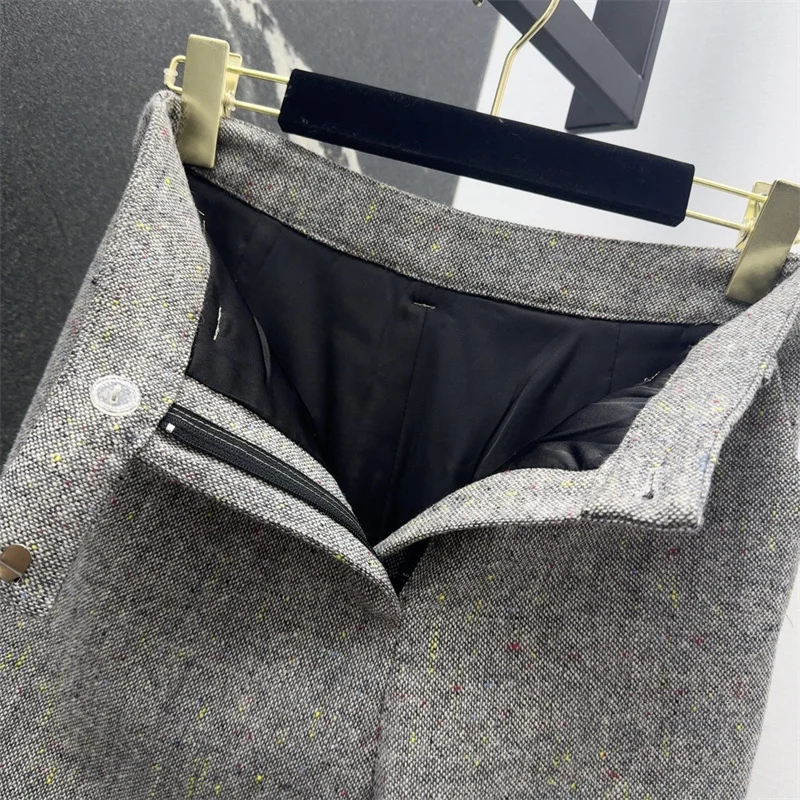 السراويل النسائية 2026 ربيع جديد عالية الخصر سليم صالح مستقيم الساق السراويل الصوف مزيج المرأة دعوى السراويل y2k متوهج السراويل السراويل #4