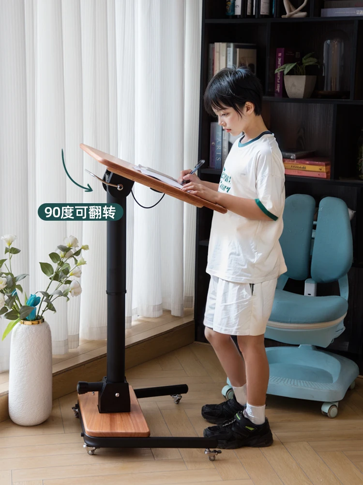 Mesa de estudio plegable de madera maciza para niños, escritorio de apartamento pequeño, mesita de noche