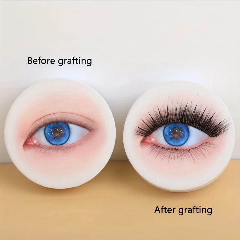 Placa de práctica de injerto de pestañas, modelo de ojo simulado, herramienta práctica de injerto de pestañas, esponjas de práctica para extensiones de pestañas, 3 uds.