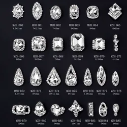 10PCS/Wrapped Crystal Nail Gems Different Shape Alloy Nail Charms Nail Rhinestion Flatback Nail Design Strass Nail Art Jewelry#9