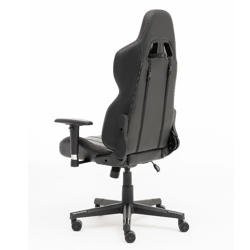 Kursi Gaming Kulit Modern Ergonomis dengan Penyangga Lengan dan Penyesuaian Pinggang