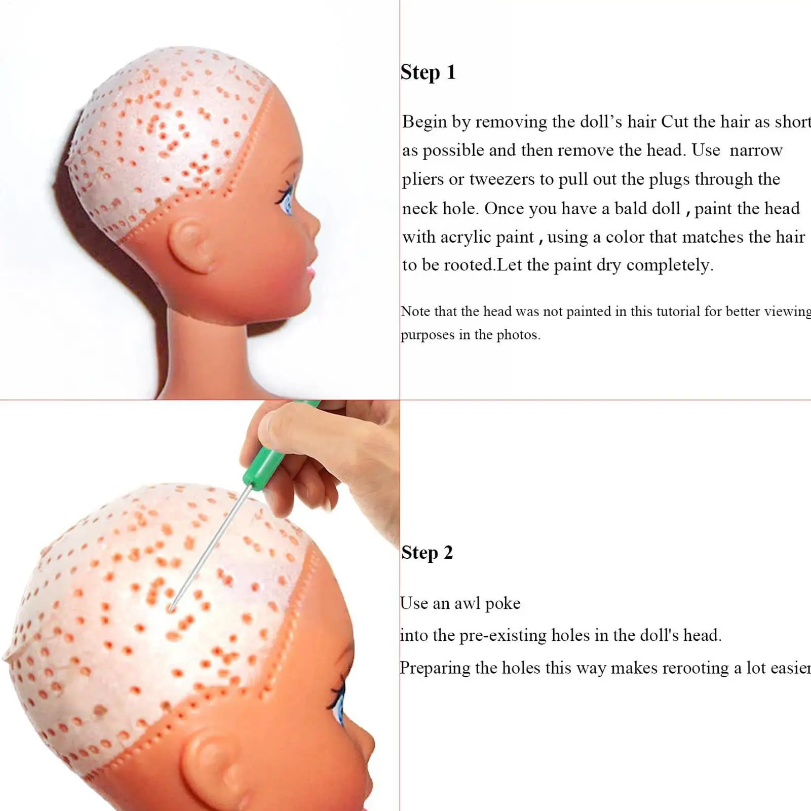 

Doll Hair Replacement Tool Multifunctional Anti-Slip Grip 11.5 Inch Doll Hair Repair Tool Set For Beginners Hobbyists