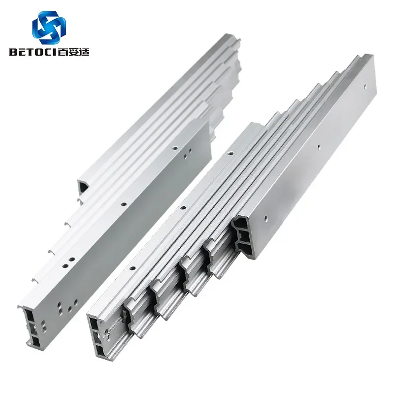 Folding Dining Table Slides Cabinets Aluminum Slide Rails Kitchen Telescopic Flat Push Hidden Table Hardware Accessories