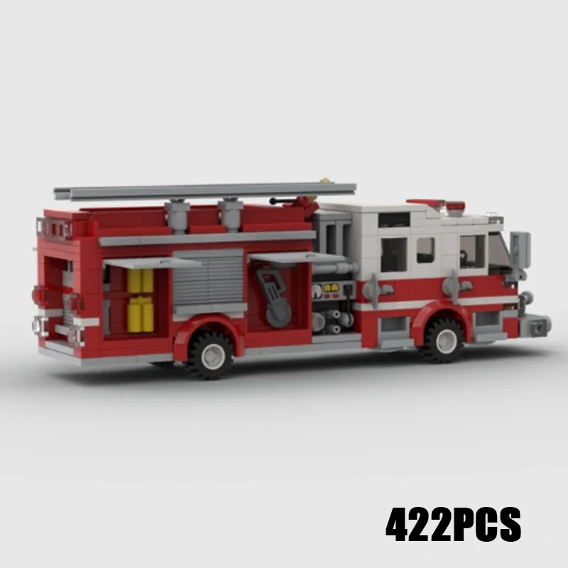 

Moc Building Bricks City Car Model Fire Pump Truck Technology Modular Blocks Holiday Gifts Toys For Children DIY Sets Assembly