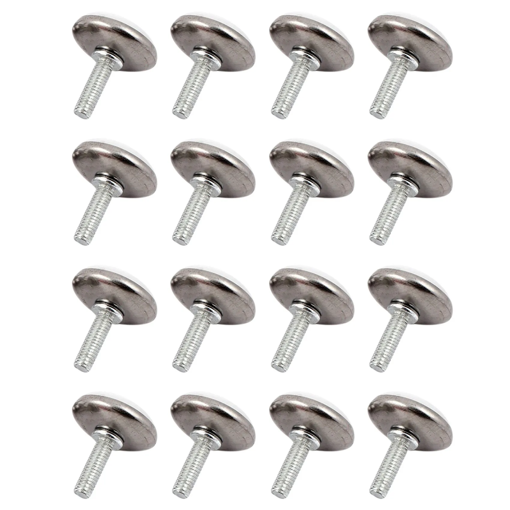 AT63-Furniture Adjustable Screw On Glide Leveling Foot Feet M6x20mm 16 Pcs