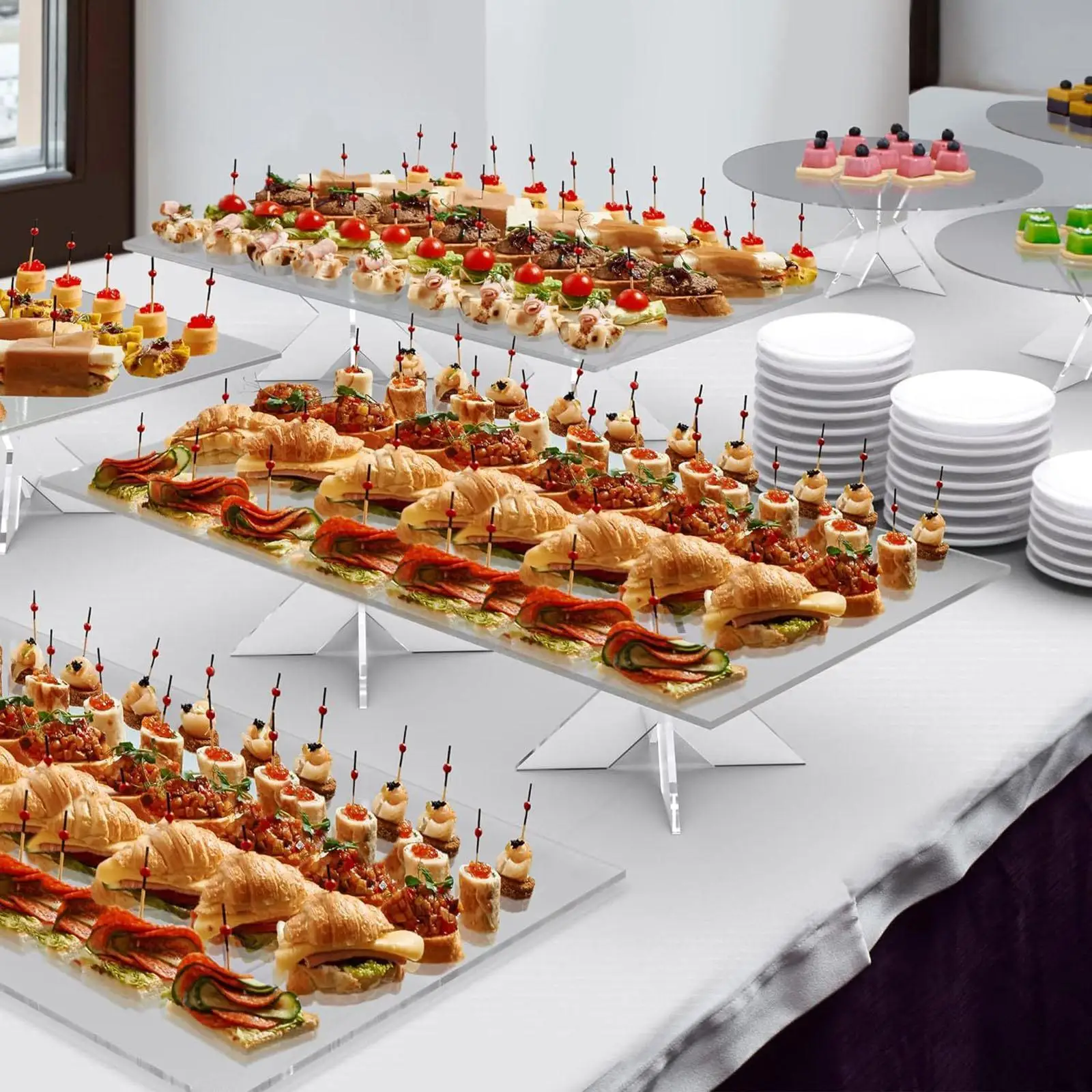 Acrylic Donut Stand Donut Holder Cupcake Display Stand Riser Holder Display Rack for Gathering Holiday Birthday Party Decoration
