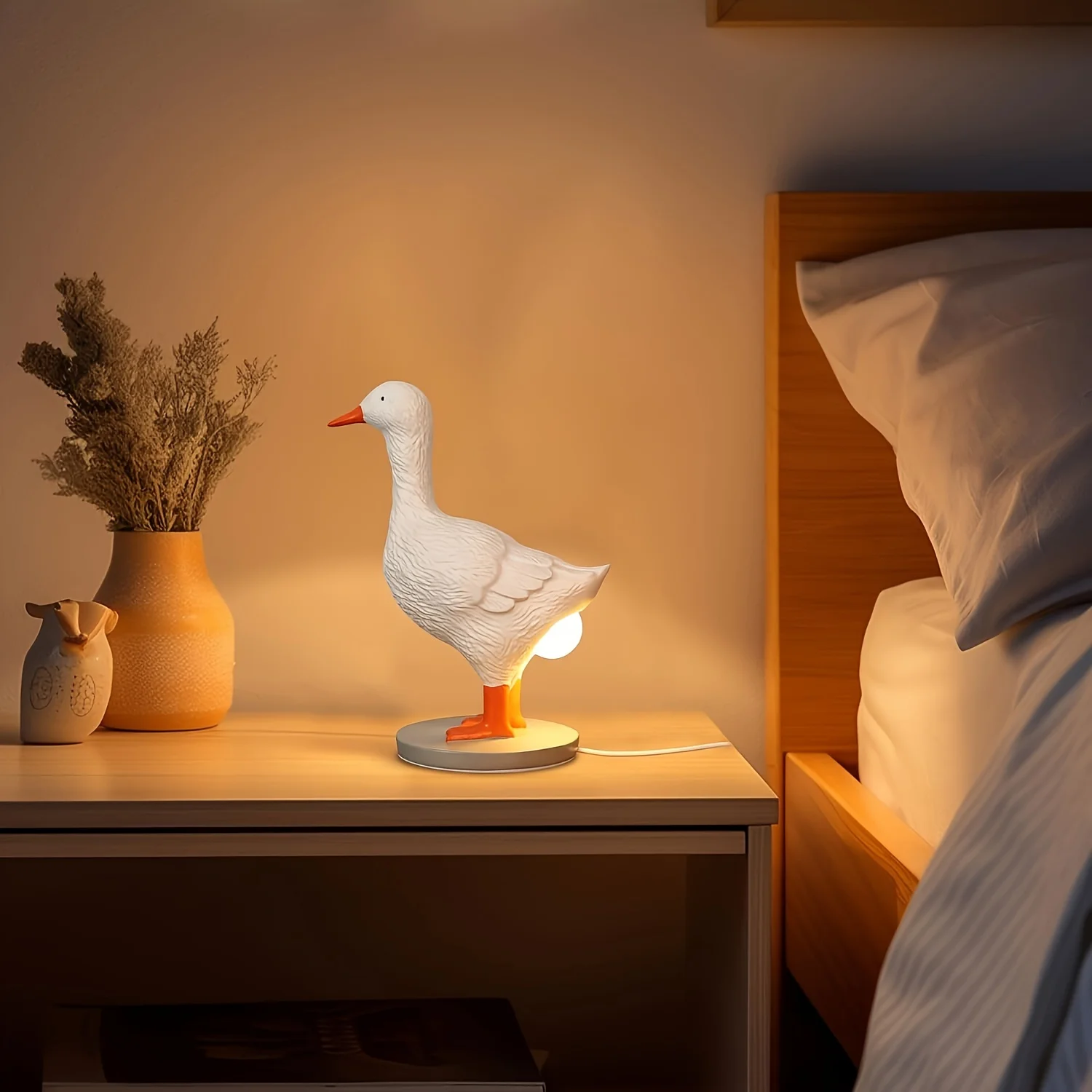 

Large resin cute little duck lamp, usb, Warm light, bedroom foyer, living room desktop art decoration, holiday gift giving