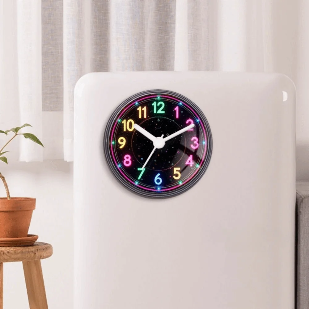 Ergonomic Fitness Pull Rope Wall Clock Suction Cup Anti Fog Bathroom Clock Neon Color Waterproof Shower Clock Kids Room