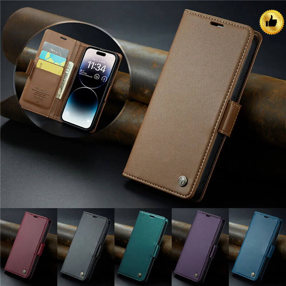 

Flip Leather Case for Samsung Galaxy S24, S23 Ultra, S22, S21, S20, S10 Plus, S23FE, S21FE, S20FE, Book Wallet Card Holder Cover