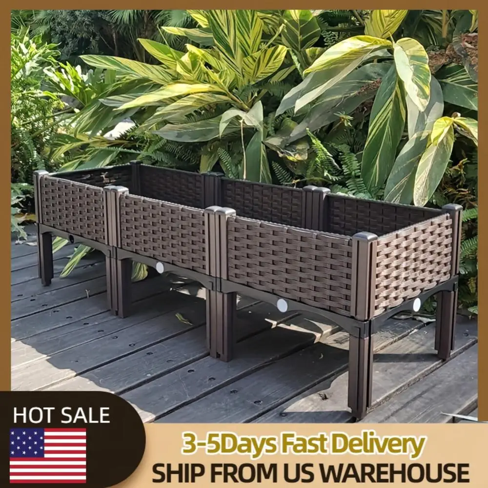 

Plastic Raised Planter Box with Legs Planting Container Raised Bed Propagation Box for Gardening Vegetables Fruits Flowers Herbs
