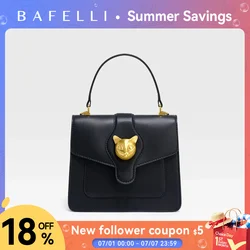 BAFELLI 2025 WOMEN'S BUSINESS STYLISH SHOPPER BAG LADY DESIGN HANDBAGS ORIGINAL BRAND PURSE SHOULDER CROSSBODY NEW CAT LEATHER