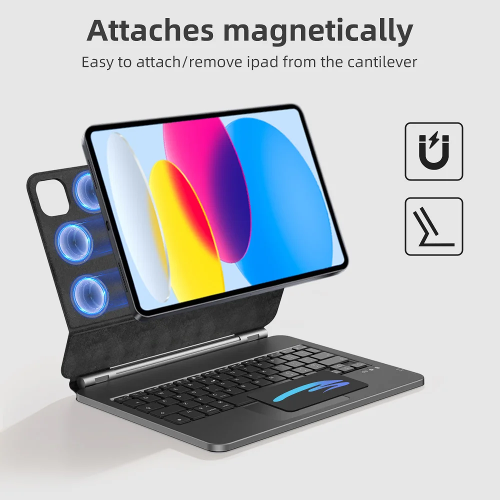 New Touch Panel Wireless Magic Keyboard for iPad 10th for iPad Pro 11 12.9 13 Air 4 Air 5  Magnetic Tablet Case Smart Cover