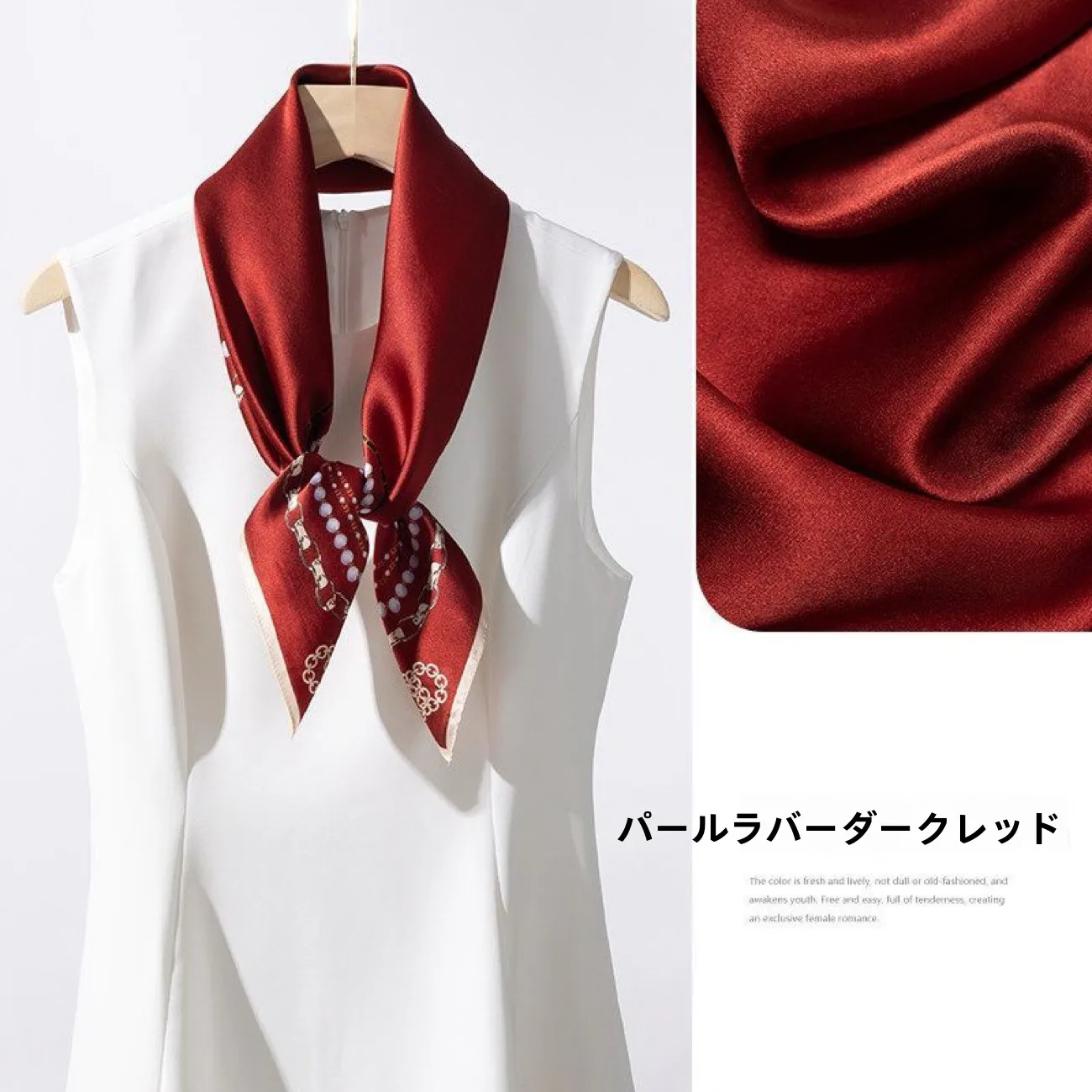 豪華なシルクスカーフ-上海ストーリー-レッドカラー-女性用-正方形-馬年デザイン-母への理想的な贈り物-ファッショナブルなトレンド